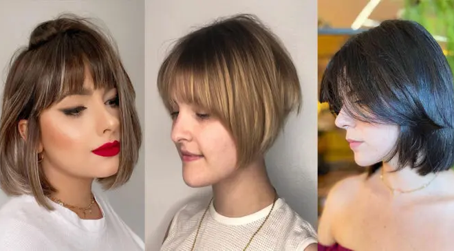 19 elegantes cortes de pelo cortos de Bob con flequillo