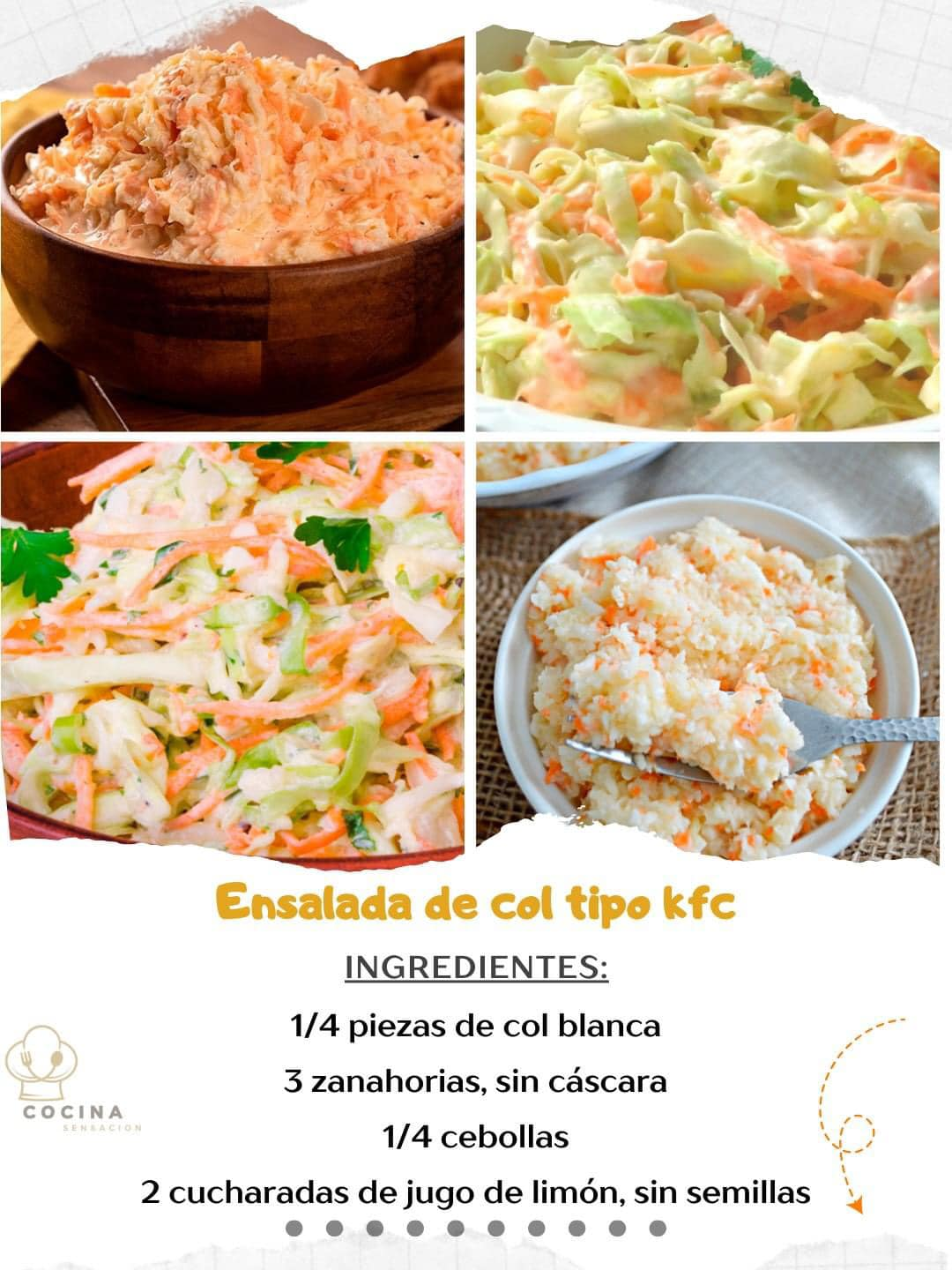 Ensalada de col tipo kfc