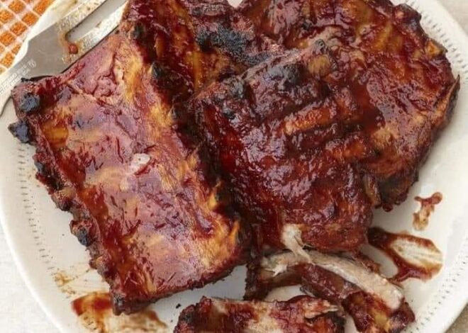 Costillas a la barbacoa en olla de cocción lenta