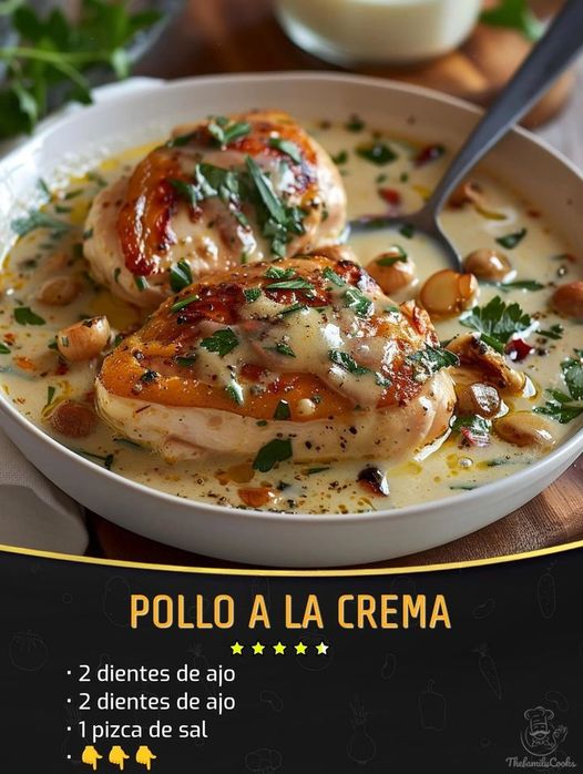 RECETA DE POLLO A LA CREMA