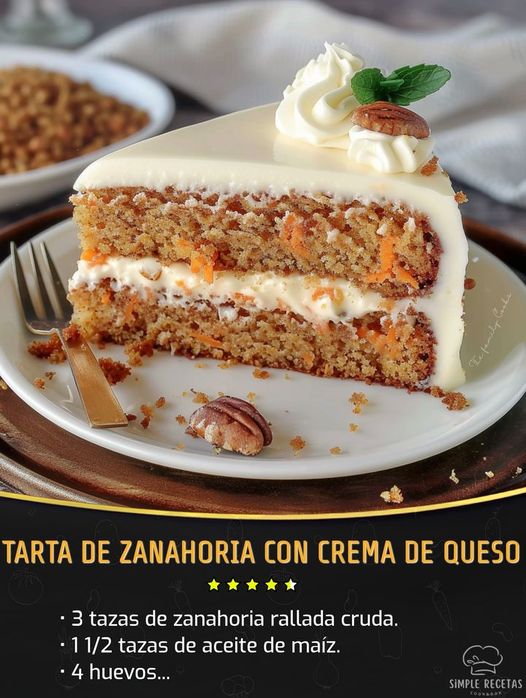 TARTA DE ZANAHORIA CON CREMA DE QUESO