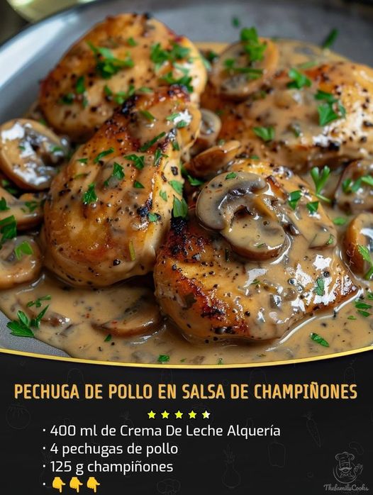 Pechuga de Pollo en Salsa de Champiñones