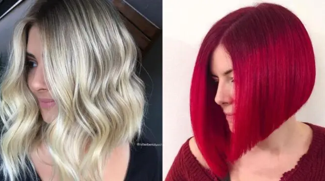 39 elegantes cortes de pelo Bob en ángulo