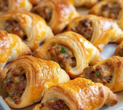 Rollos de medialuna con queso crema y salchichas fáciles