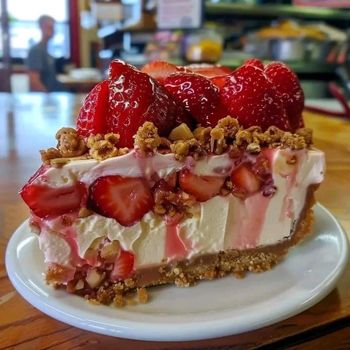 Un sueño de verano sin hornear: tarta de queso crujiente con fresa