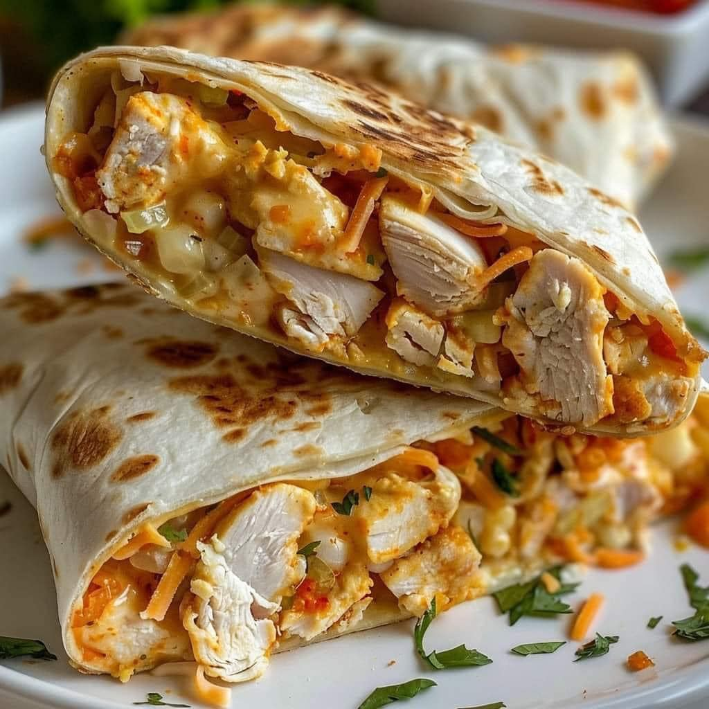 Wraps calientes de pollo y queso Air Fryer