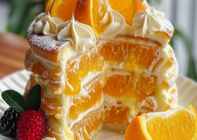 Pastel con Crema de Naranja