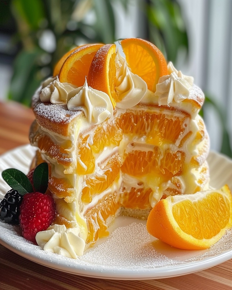 Pastel con Crema de Naranja