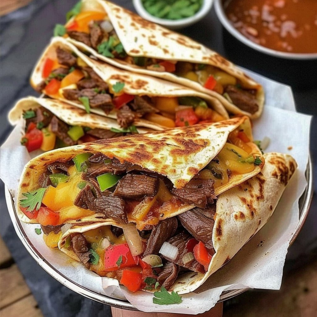 Quesadillas de bistec cargadas