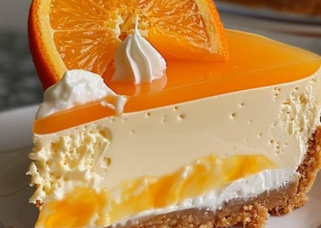 Tarta de queso con crema de naranja y sin hornear