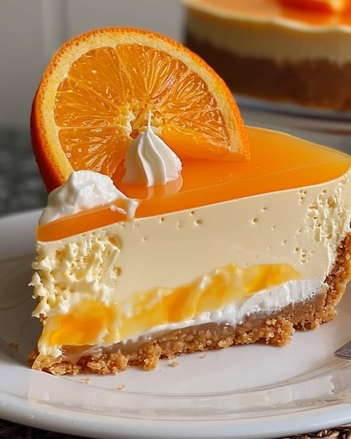 Tarta de queso con crema de naranja y sin hornear