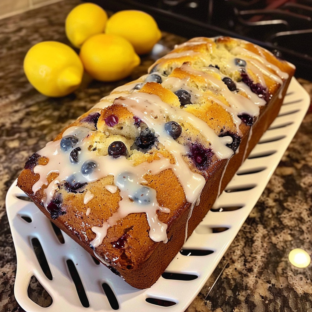 Pan de limón y arándanos