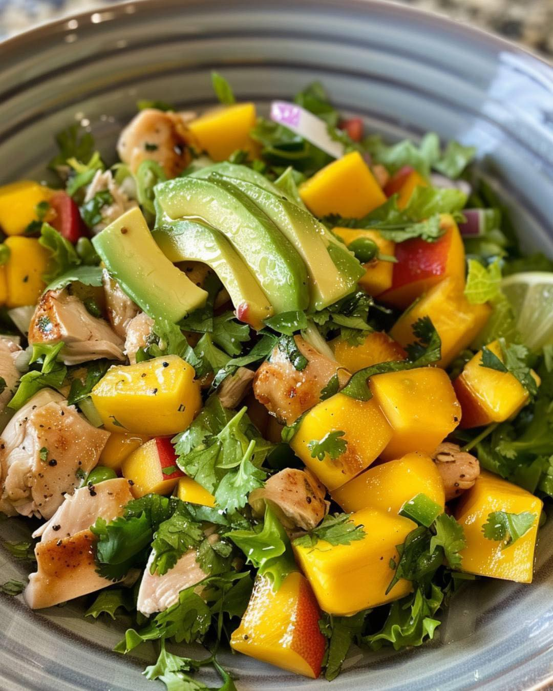 Ensalada de Pollo, Mango y Aguacate 