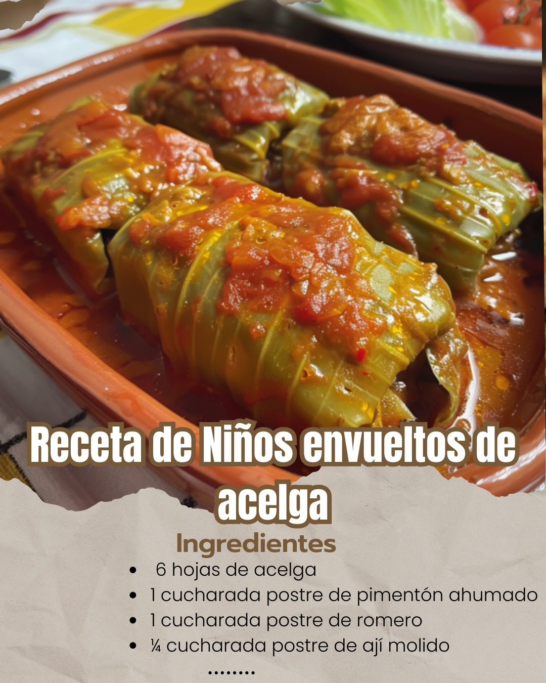 Receta de Niños envueltos de acelga