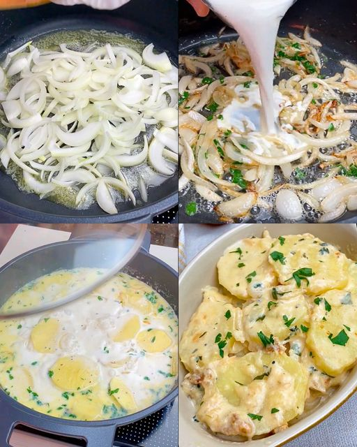 Patatas a la crema de una sola ración: la receta de una guarnición fácil y sabrosa