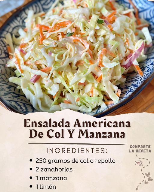  Receta de ENSALADA AMERICANA DE COL Y MANZANA 