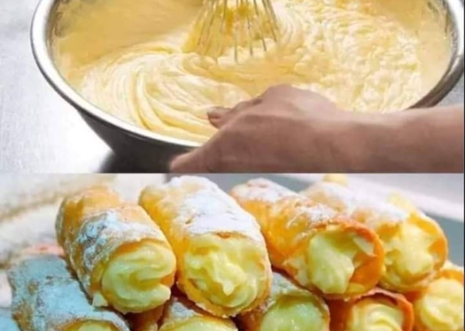 Rollos de crema de vainilla