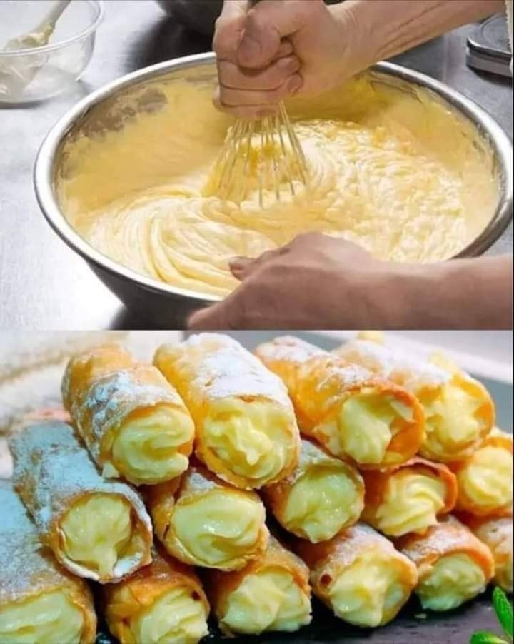 Rollos de crema de vainilla