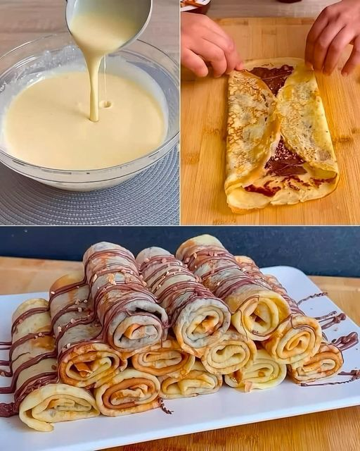 ROLLO DE CREPES CON NUTELLA