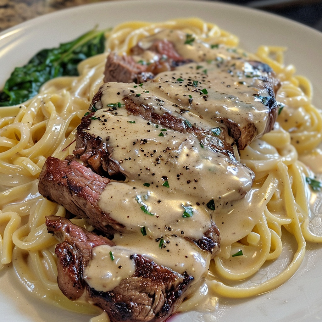 Filete Alfredo con Gorgonzola y Salsa Cremosa de Parmesano