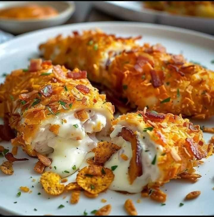 Pollo Doritos Relleno De Queso Crema Y Tocino