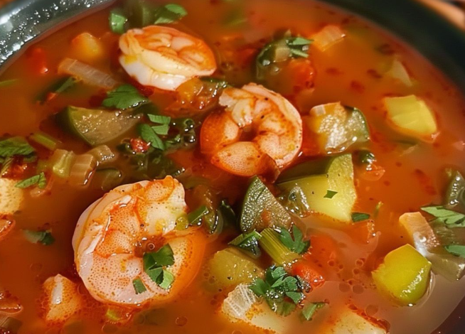 Sopa de Camarones con Verduras