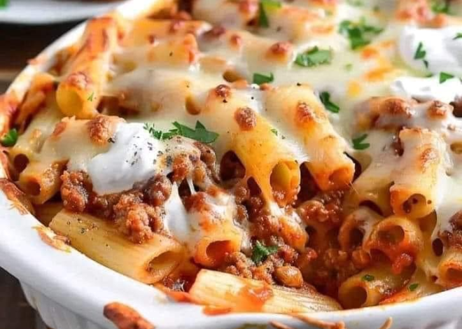 EspañolLos mejores ziti al horno