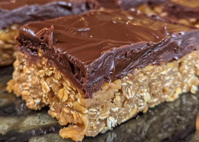 Barras de avena y chocolate con mantequilla de maní