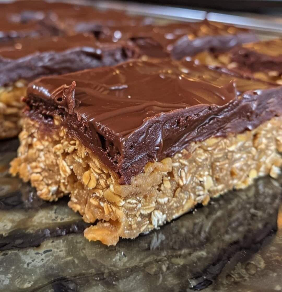 Barras de avena y chocolate con mantequilla de maní