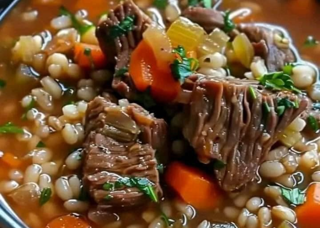 Receta de sopa de carne de res y cebada