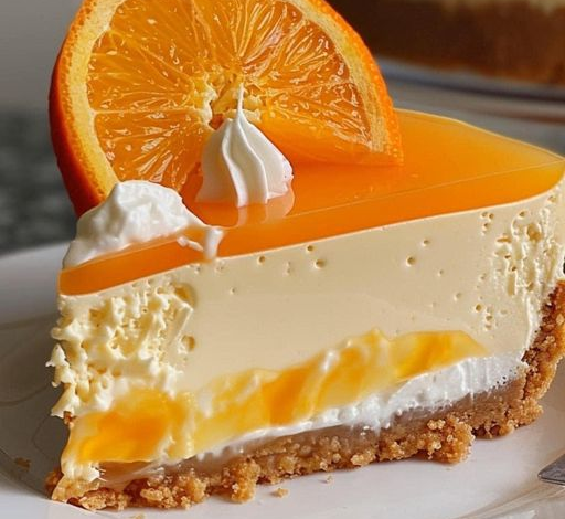 Tarta de queso crema de naranja sin hornear