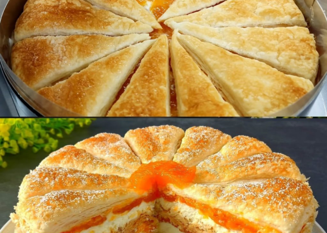 Pastel de hojaldre con crema de albaricoque