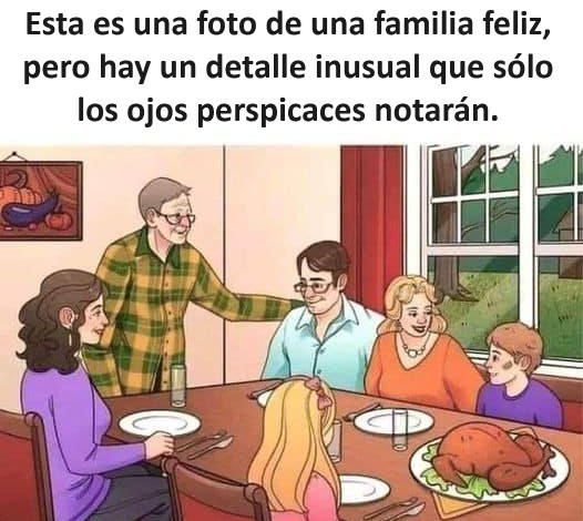 Rompecabezas para tu test de inteligencia: ¿Puedes encontrar el error en la foto de la mesa del comedor de esta familia en 11 segundos?