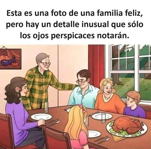 Rompecabezas para tu test de inteligencia: ¿Puedes encontrar el error en la foto de la mesa del comedor de esta familia en 11 segundos?