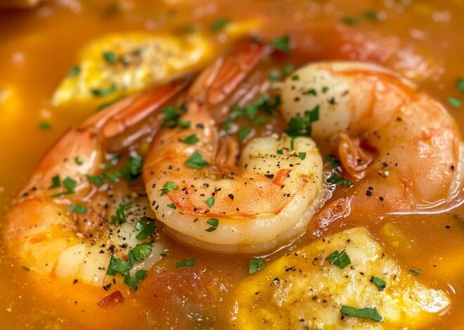 Bisque de Mariscos con Camarones y Pescado