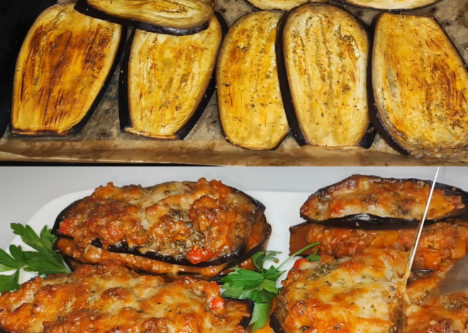 Berenjenas al horno deliciosas con relleno sabroso (¡sin necesidad de freír!)