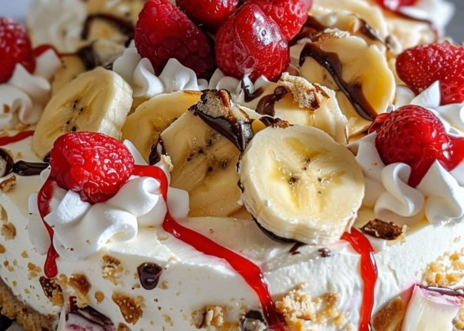 Cheesecake de banana split sin horno celestial