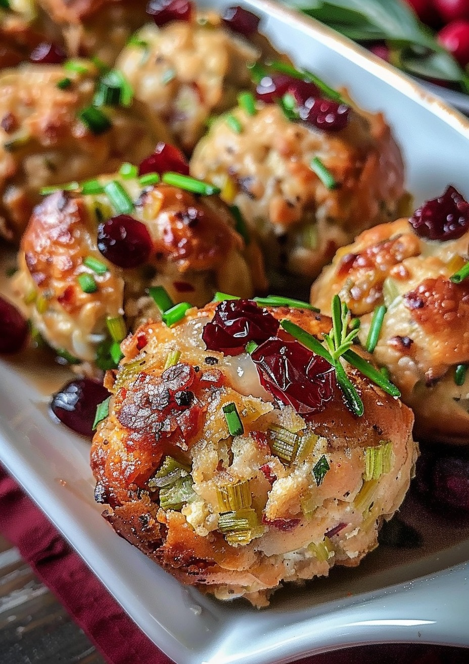 Bolitas de pavo y arándanos