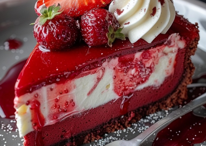 Tarta de queso y fresas Red Velvet