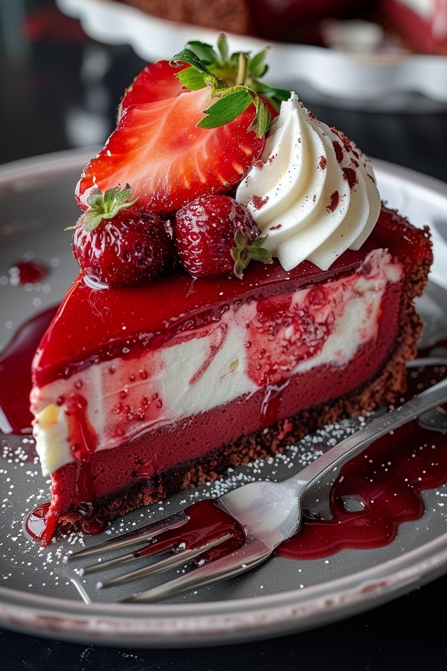 Tarta de queso y fresas Red Velvet