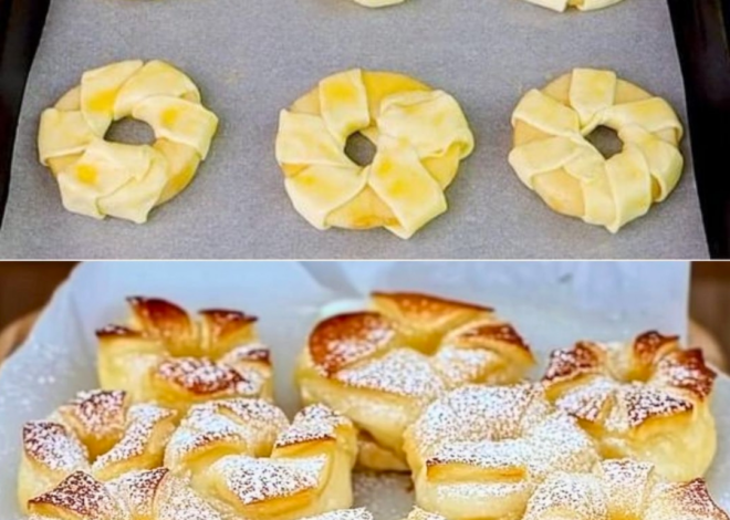 Rodajas de manzana con masa de hojaldre