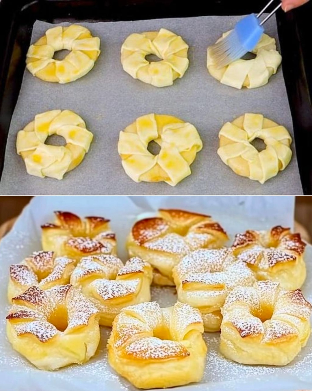 Rodajas de manzana con masa de hojaldre