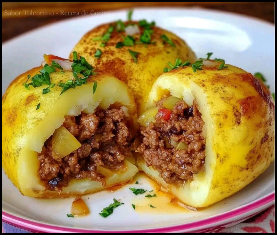 PAPA RELLENA DE CARNE MOLIDA.