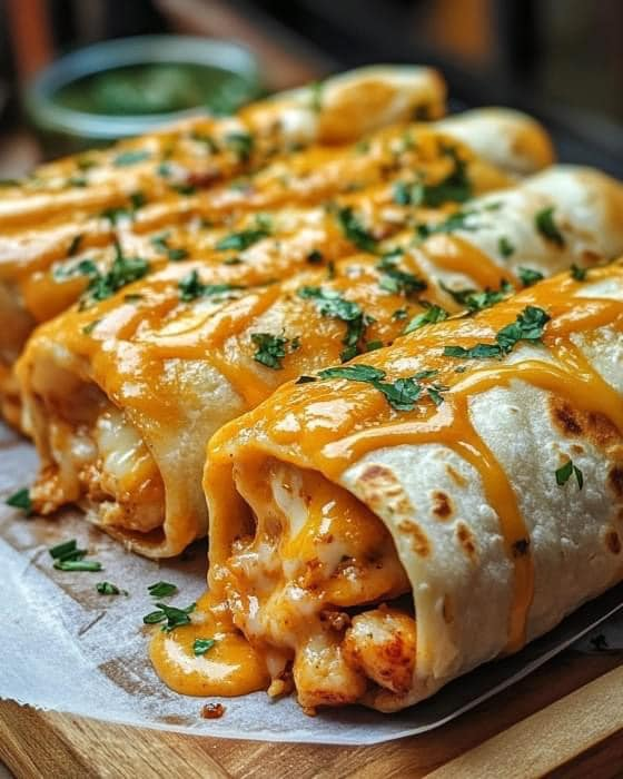  Envolturas clásicas de pollo con queso y ajo. 