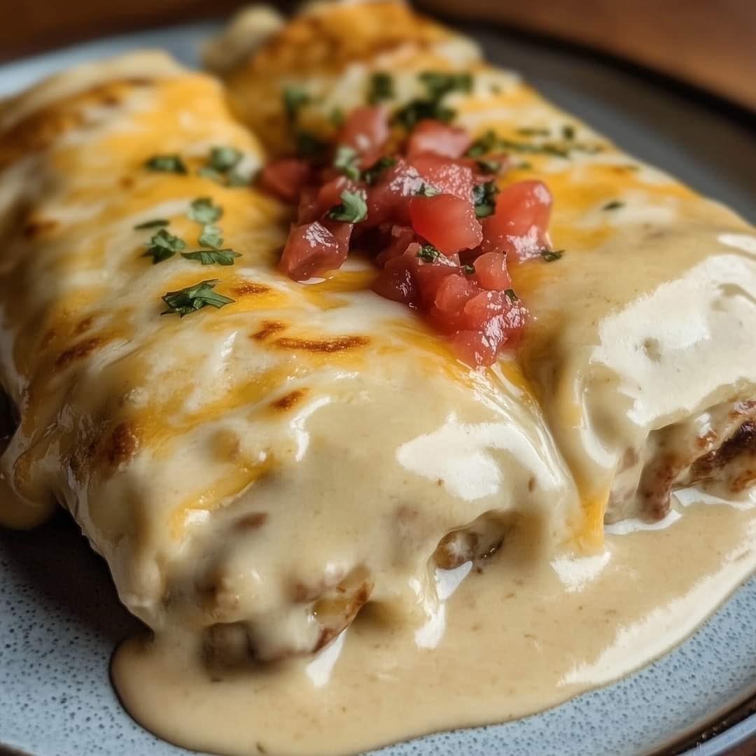 Enchiladas con queso y salsa cremosa