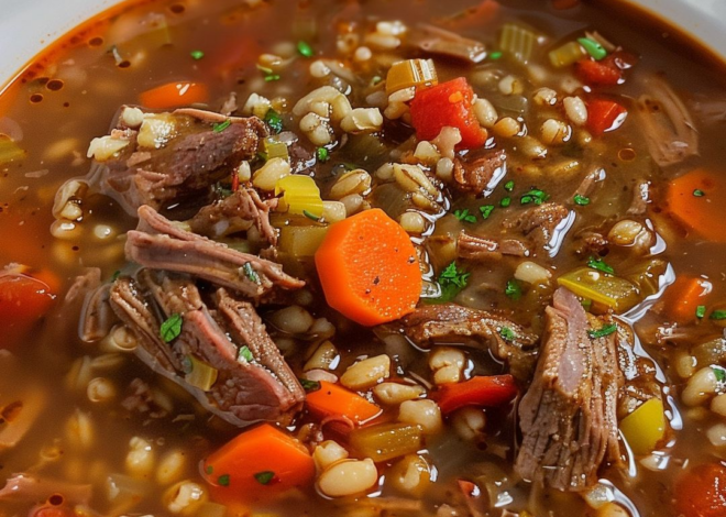 Sopa de carne y cebada