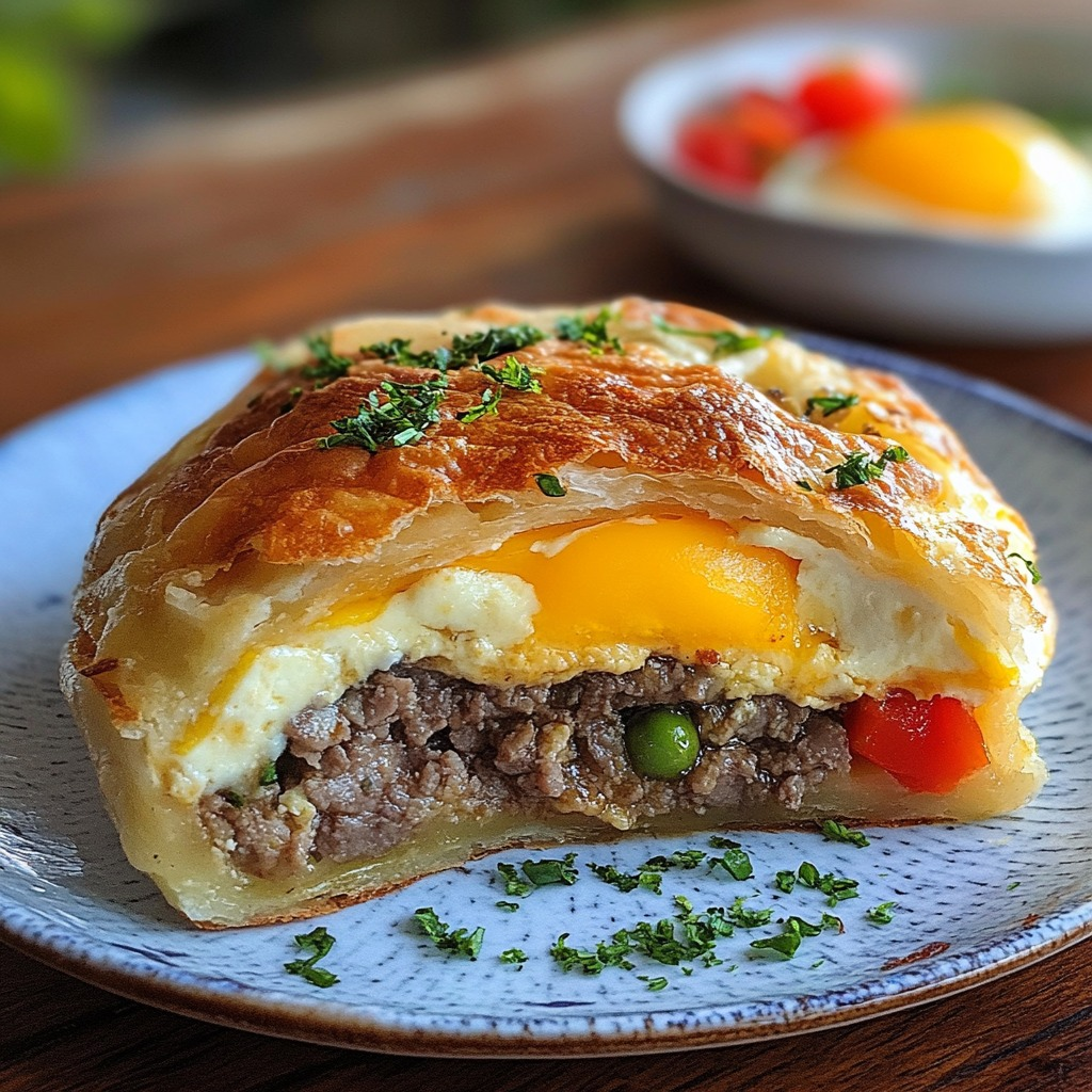 Delicioso Pastel de Carne Picada con Huevos en su Interior