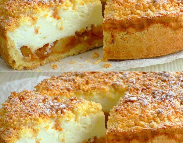 Deléitese con esta celestial tarta de manzana con crema de soufflé: ¡una delicia sencilla e increíblemente sabrosa!