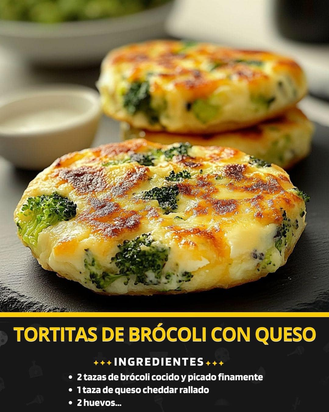 TORTITAS DE BRÓCOLI CON QUESO