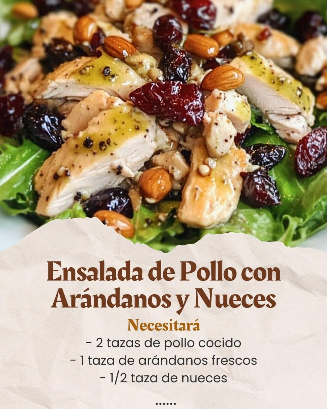 Ensalada de Pollo con Arándanos y Nueces